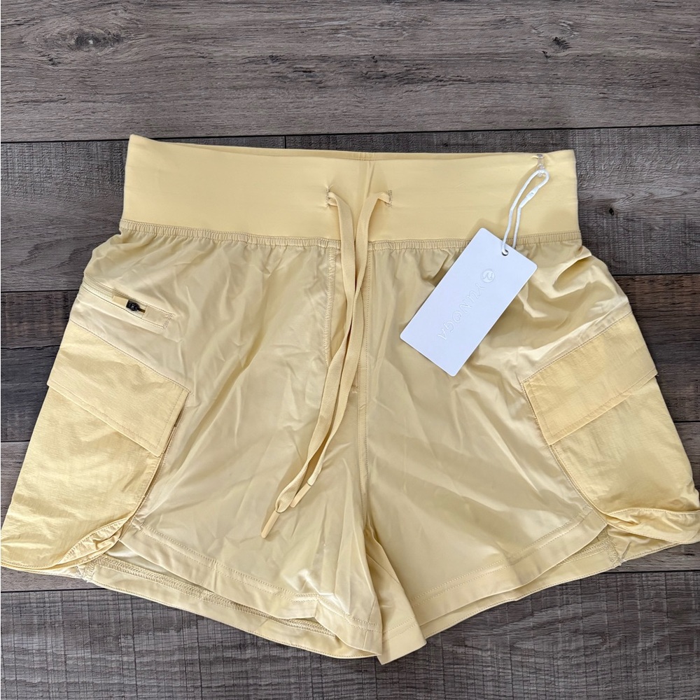 Yunoga Woman’s Quick Dry Running Shorts /workout/ Athletic / Pale Yellow/ Medium